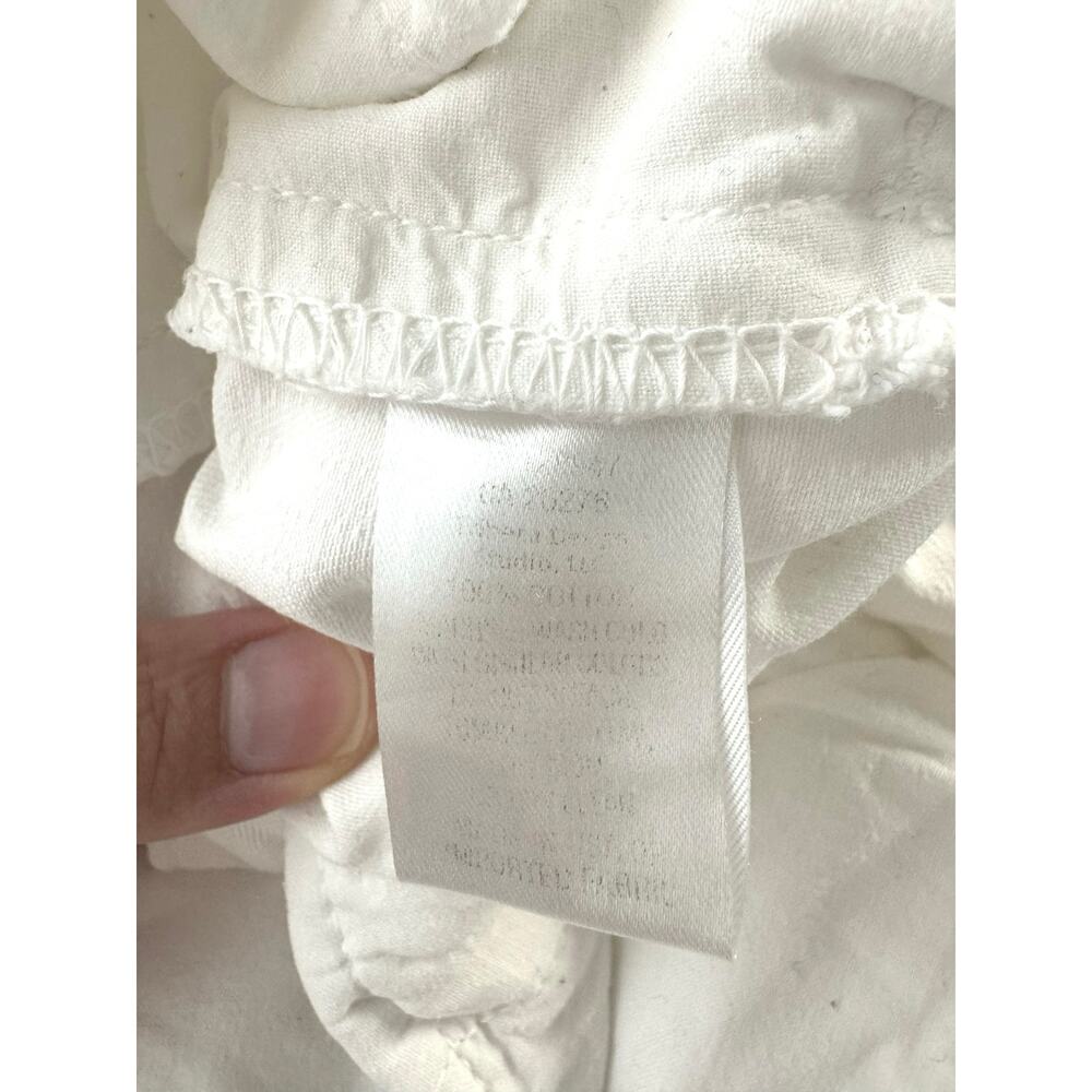 NILI LOTAN 100% Cotton White Crop Tomboy Pants Size 4 Button Fly - Picture 9 of 10